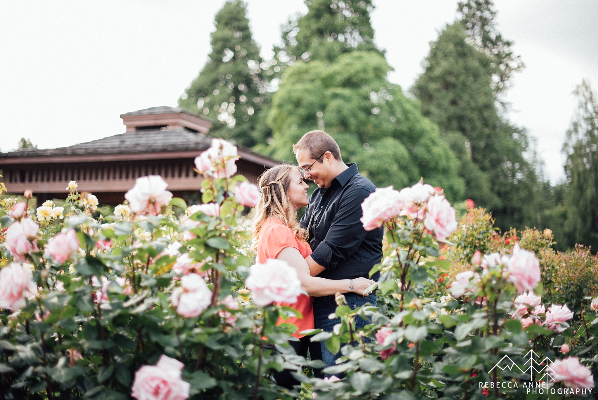 Point Defiance Rose Garden Engagement Carly Jacob Tacoma
